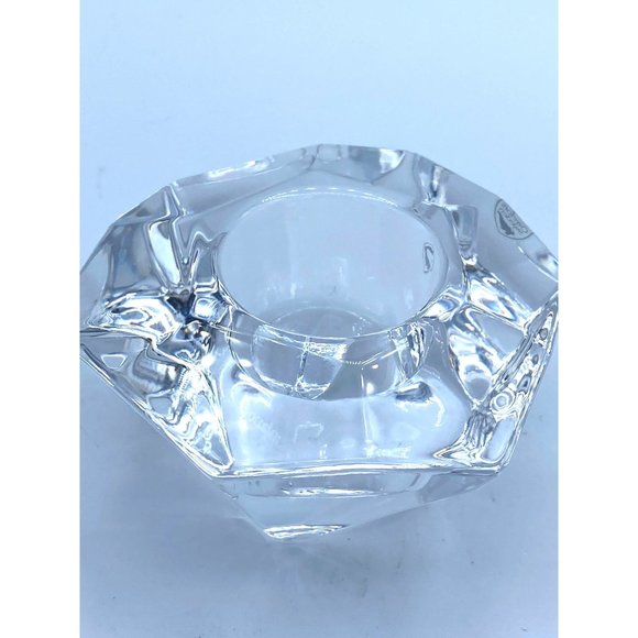 Orrefors Crystal Candle Large Votive Tea Light Signed 2.5 x 4 Inches - Picture 1 of 8